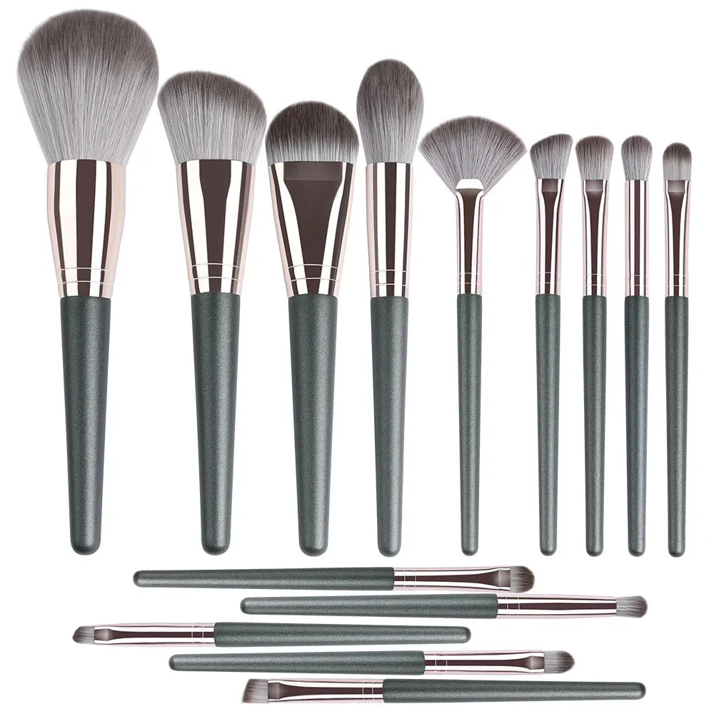 RUNTOIN 14-Pc Professional Soft Makeup Brush Set for Women