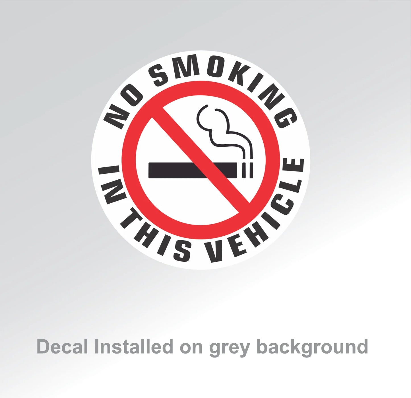 9x- NO SMOKING IN THIS VEHICLE Sticker Car Sticker Decal | 2" Dia | Outdoor Durable Peaceful Pleasures Health and Wellness