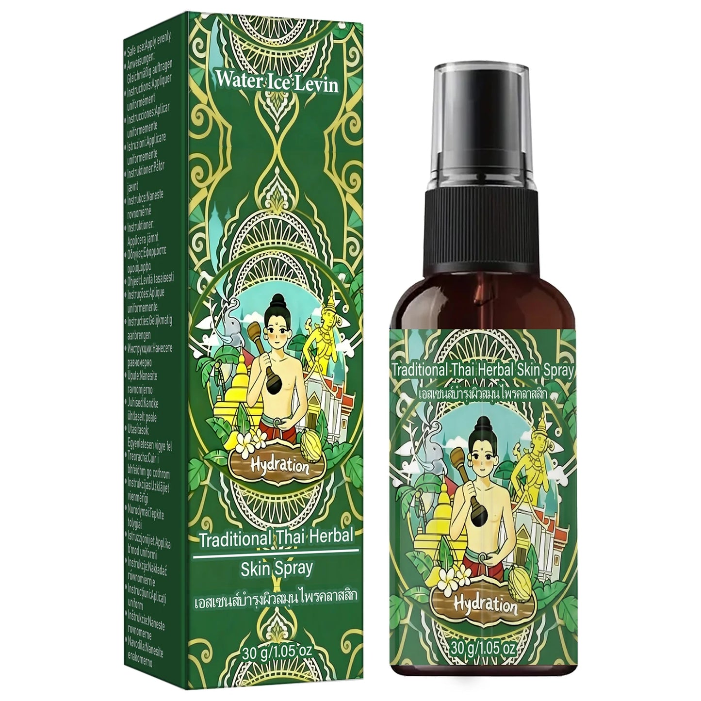 Niacinamide & Collagen Hydrating Body Mist | Thai Herbal Spray Hydrating Body Mist Peaceful Pleasures Health and Wellness green 30g