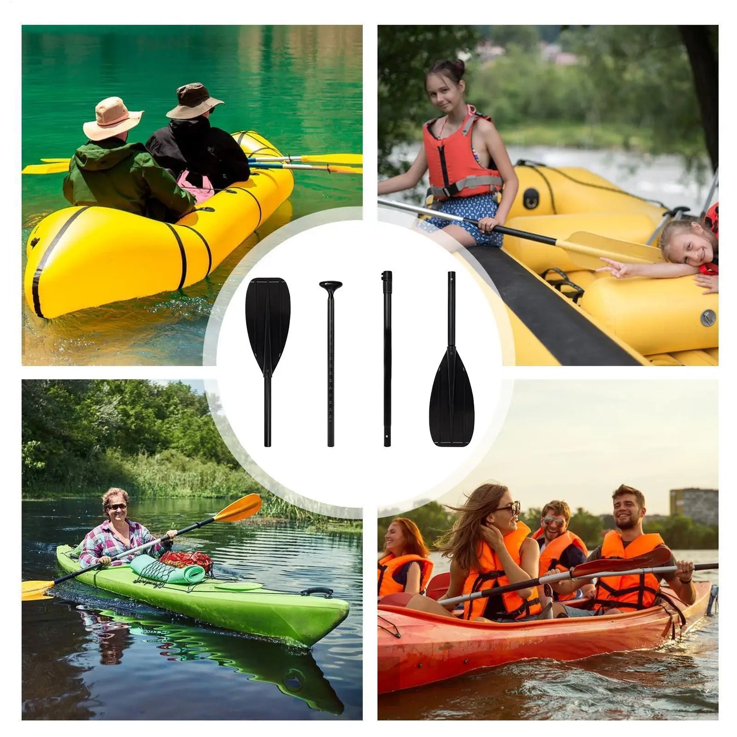 2-Section Carbon Fiber Kayak Paddle | Lightweight Double-Blade Kayak Paddle Peaceful Pleasures Health and Wellness