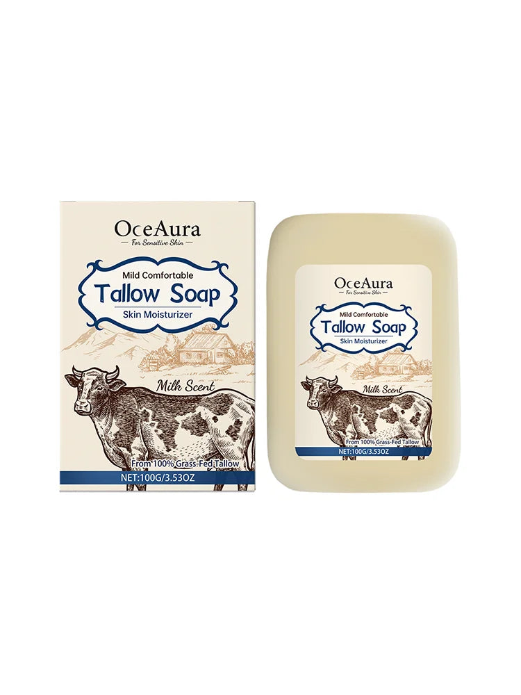 OCEAURA Beef Tallow Soap Bar – Sensitive Skin, 100g