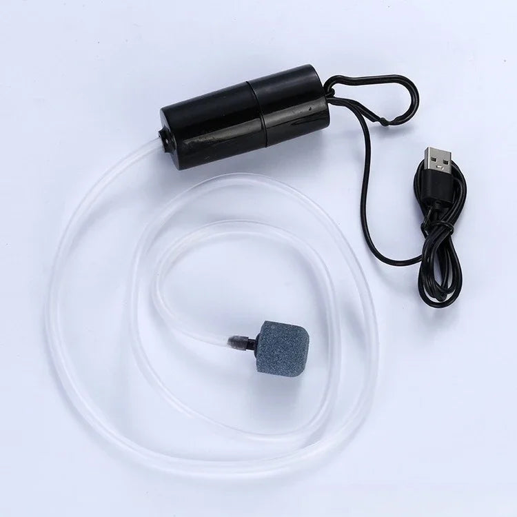Portable USB Aquarium Air Pump with Air Stone | Fish Tank Aerator