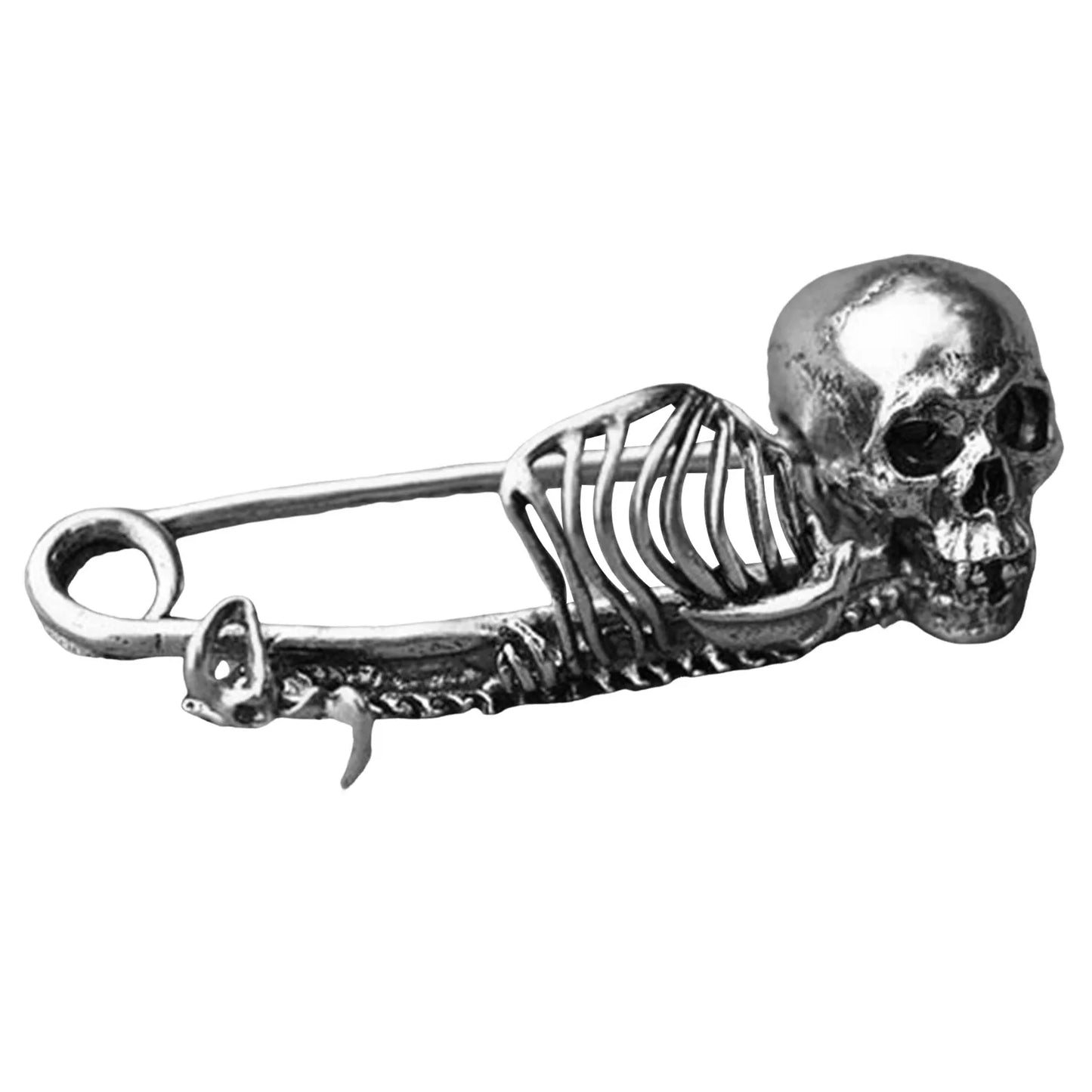 Gothic Style Skull Lapel Brooch Delicate Vivid Skull Brooch Badge Pin Suitable for Pins Collector Gifts Peaceful Pleasures Health and Wellness Antique Silver