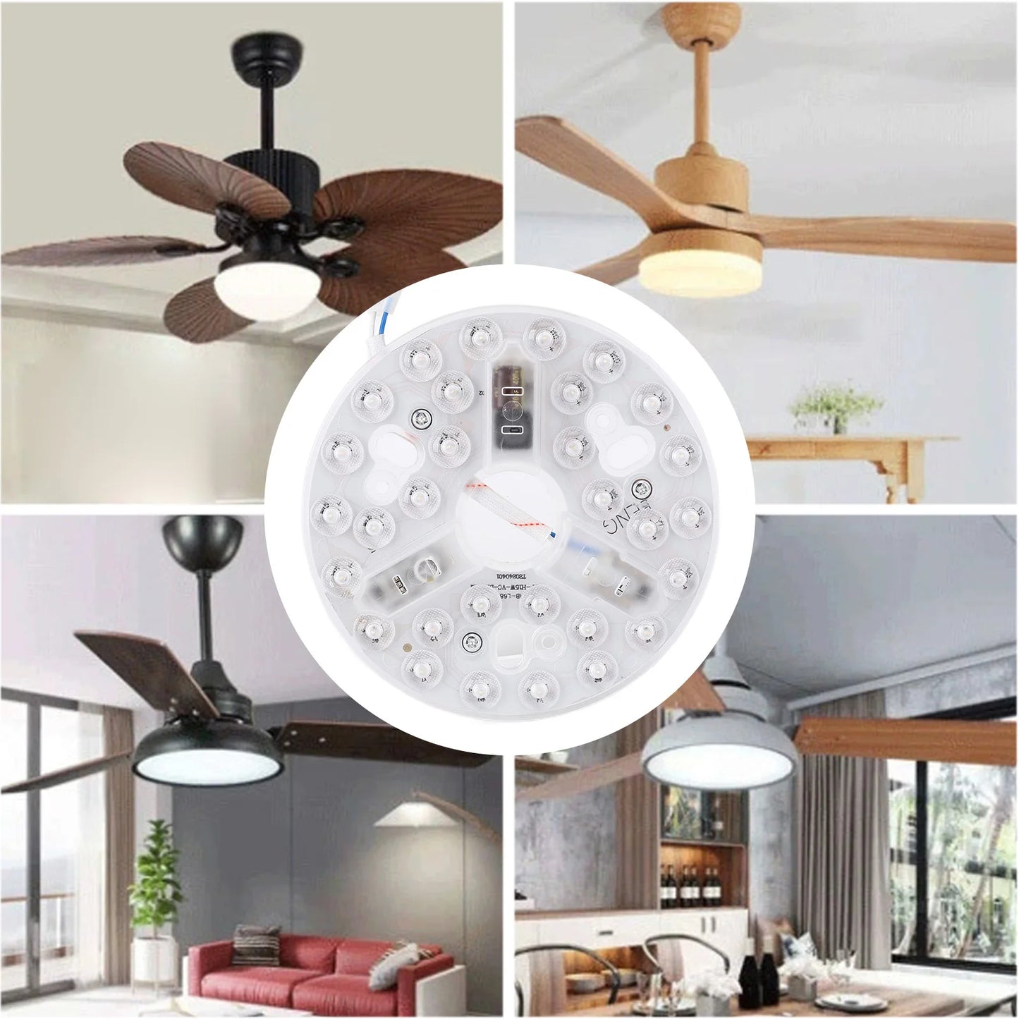 5.3 Inch LED Light Retrofit Kit Ceiling Fan LED Light Replacement Uniform Illumination 95 To 265V 3000K 4200K 6500K for Indoor Peaceful Pleasures Health and Wellness