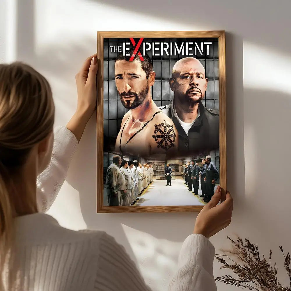 Movie T-The Experiment Poster HD Self Adhesive Waterproof Wall Art Ideal for Home Office Dorm Bedroom Great Gift Peaceful Pleasures Health and Wellness White3 15X20cmNoframe