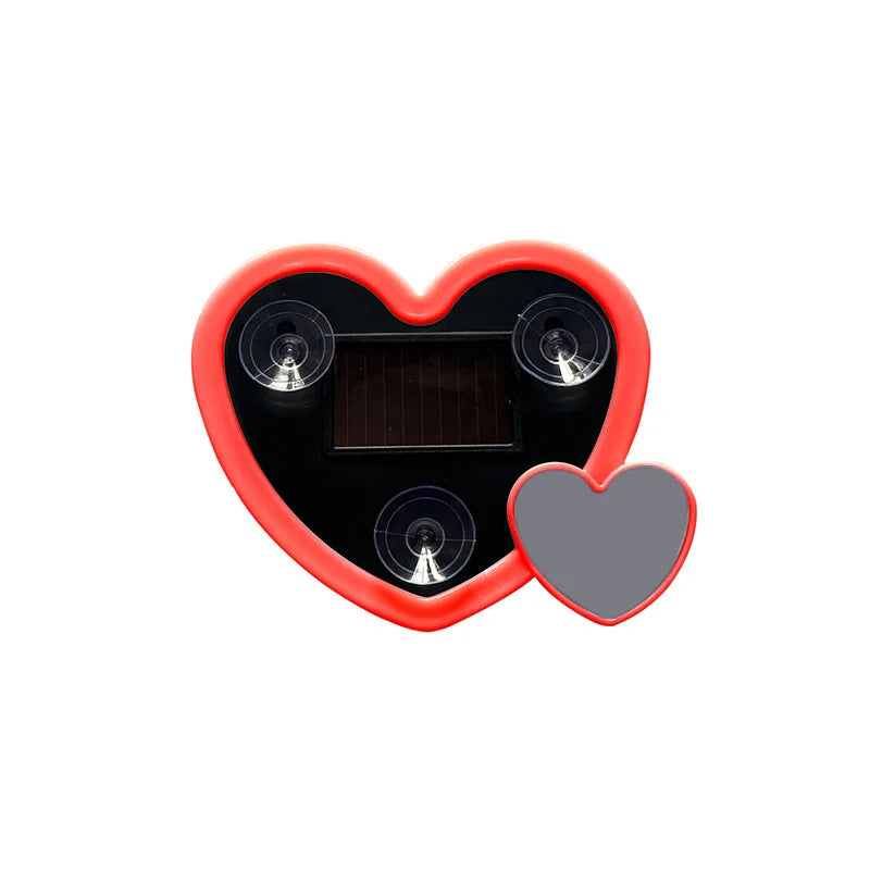 Solar Powered Car Neon Light Wireless Cute Double Heart Shaped Led Ambient Light Suction Cup Atmosphere Breathing Lamp Peaceful Pleasures Health and Wellness Red -1pc