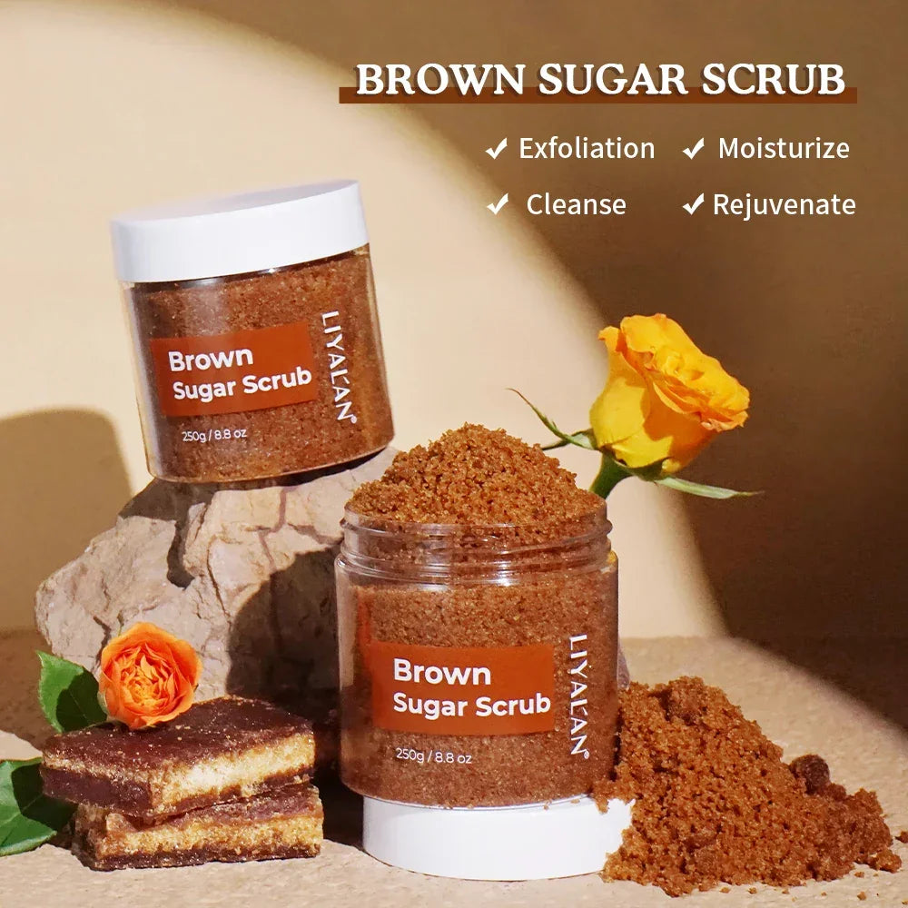 LIYALAN Brown Sugar Body Scrub – Organic Exfoliating Peaceful Pleasures Health and Wellness
