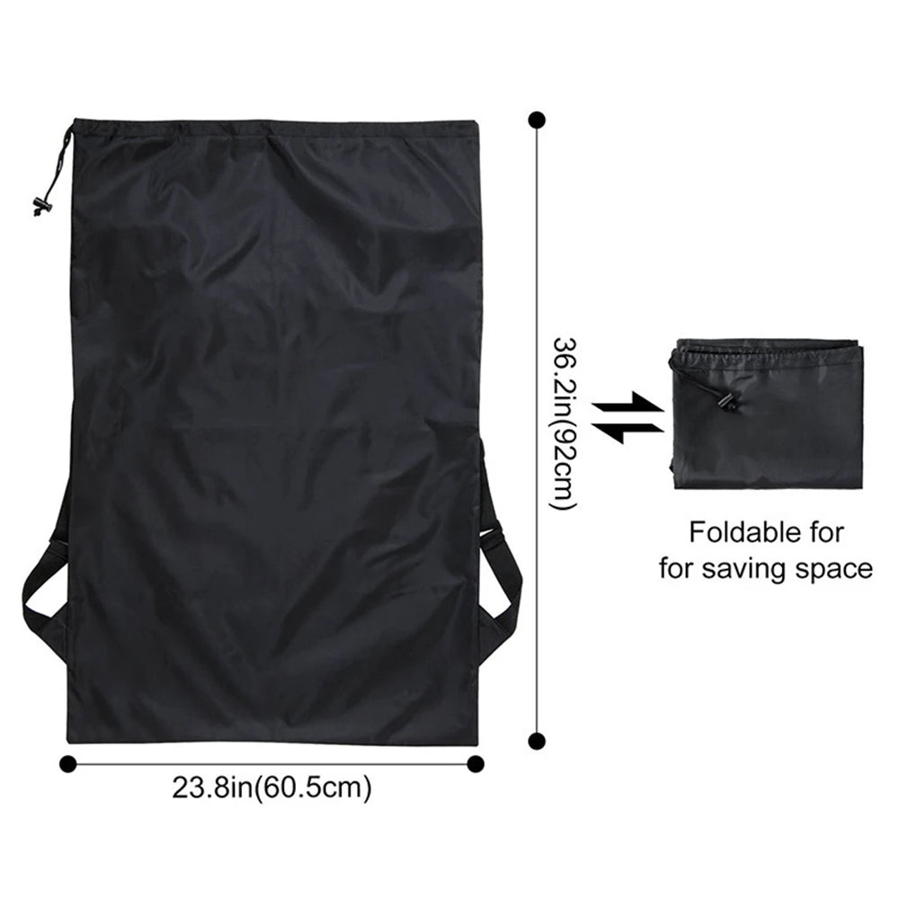 Foldable Laundry Backpack - Large Capacity Dirty Clothes Organizer for Travel, Dorm & Gym -Resistant Polyester, Drawstring Peaceful Pleasures Health and Wellness