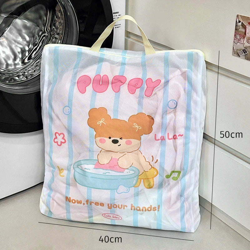 Cute Bear Kids Laundry Bag – Portable Mesh Washing Bag Mesh Laundry Bag Peaceful Pleasures Health and Wellness A3