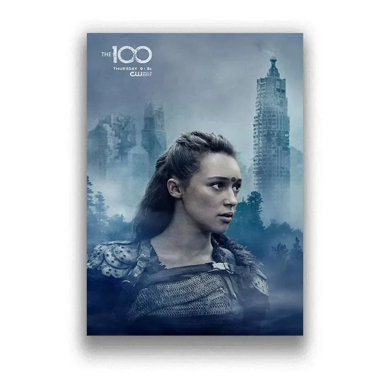 The 100 TV Series Minimalist Canvas Wall Art | Modern Print