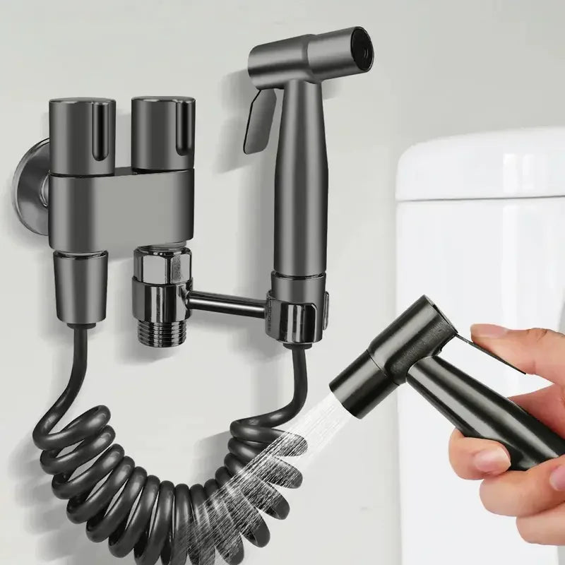 Toilet Spray Gun Kit with Handle & Flexible Hose | Bidet Sprayer