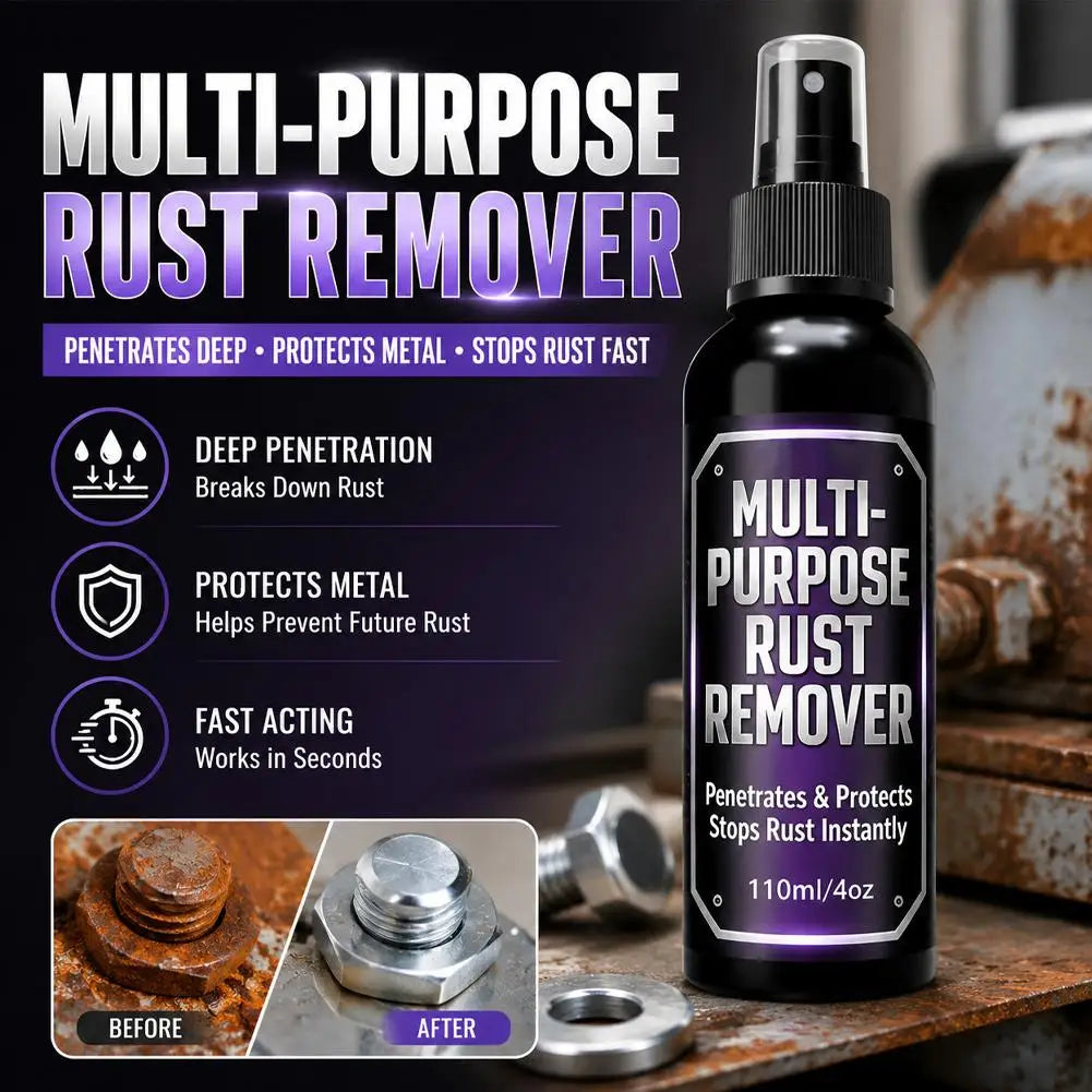 55/110ml Multi-functional metal Rust Remover polishing spray Turn Rust to Paintable Surfaces, Auto Metal Parts Care Tool Peaceful Pleasures Health and Wellness