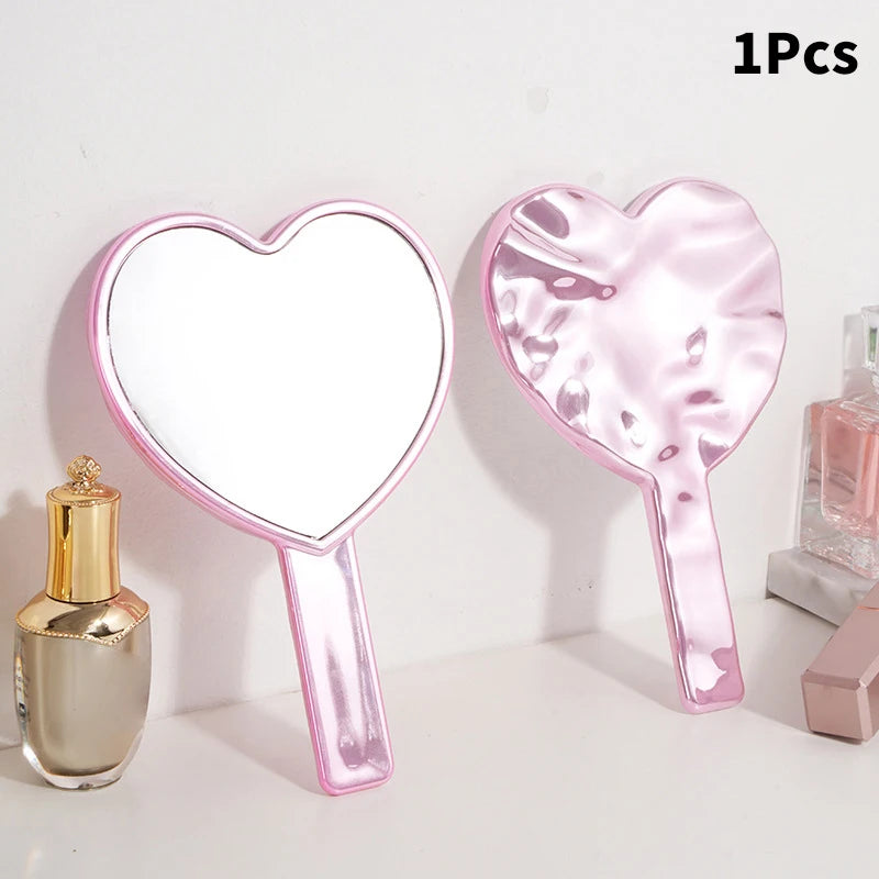 Heart Handle Handheld Makeup Mirror – HD Vanity Mirror