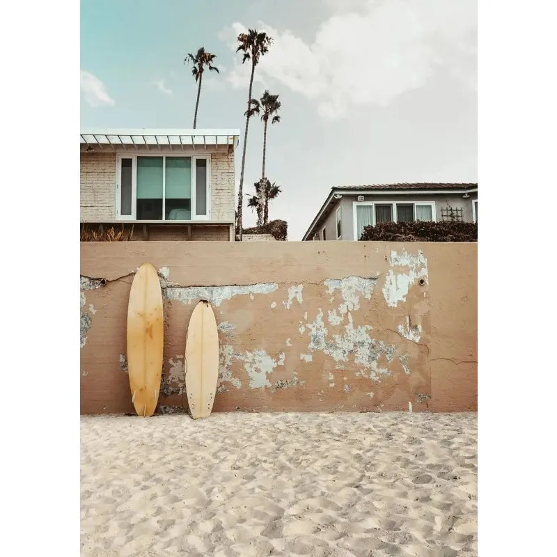 Summer Sunshine Beach Surf Palm Trees Sea View Poster Canvas Paintings Wall Art Pictures Home Decor Peaceful Pleasures Health and Wellness 7 30x40cm Unframed