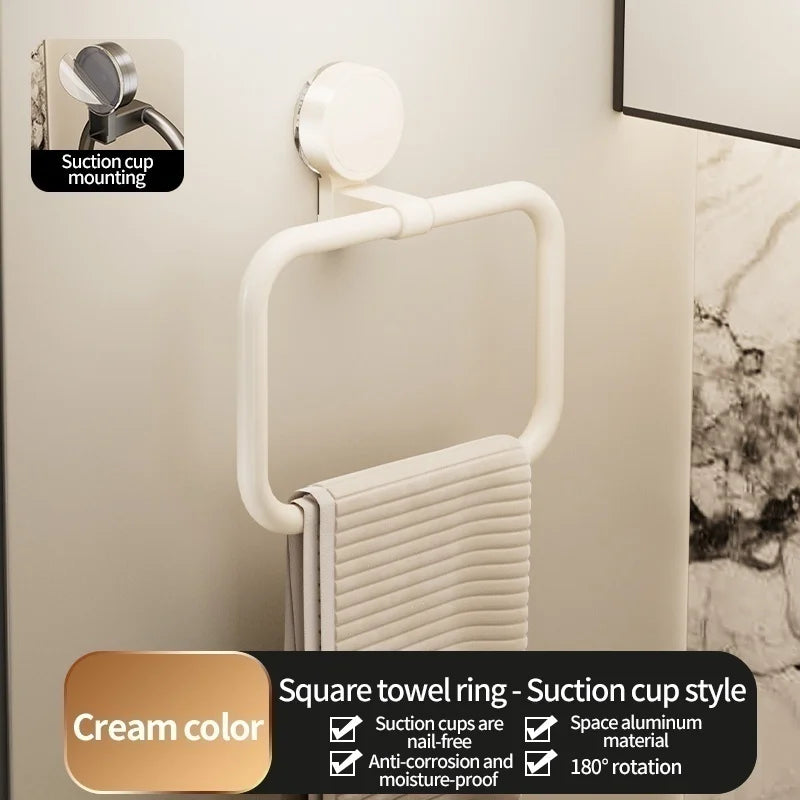 Drill-Free Suction Cup Towel Ring | Bathroom & Kitchen Wall Mount
