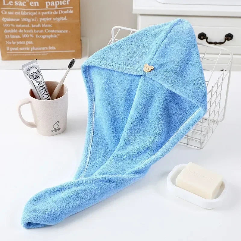 Microfiber Quick-Dry Hair Towel Cap – Super Absorbent