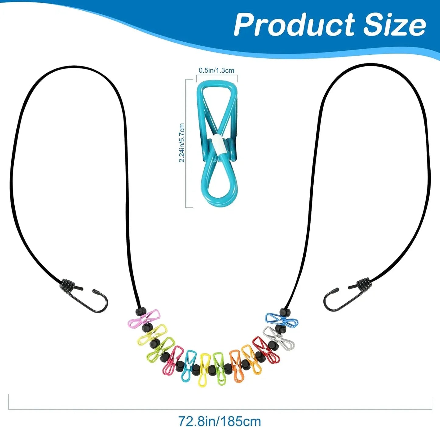 Retractable Clothesline with 12 Clips – Indoor & Outdoor Peaceful Pleasures Health and Wellness