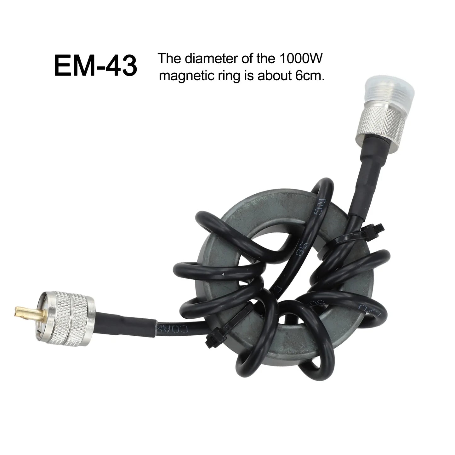 1.8–30MHz HF Shortwave Choke Coil Magnetic Ring | M Male Female