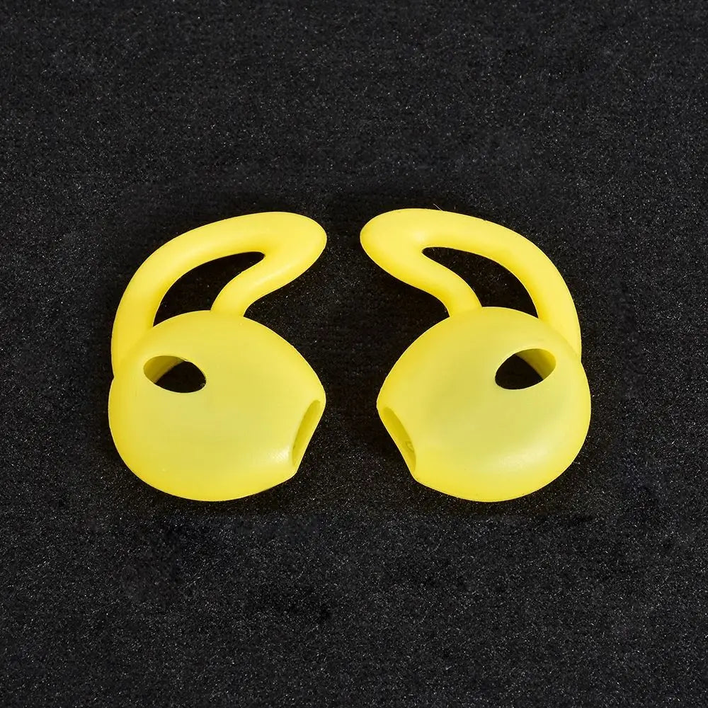 1 Pair Silicone Earphone Holder Anti Drop Prevent Falling Off Silicone Earbud Covers Anti Falling Headphone Pads Yoga Peaceful Pleasures Health and Wellness yellow