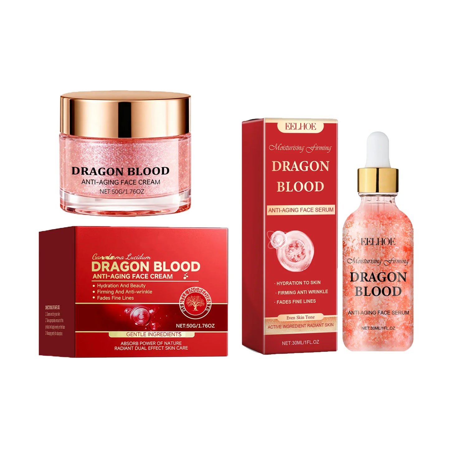 Dragon Blood Anti-Aging Serum & Retinol Cream Set | Firming
