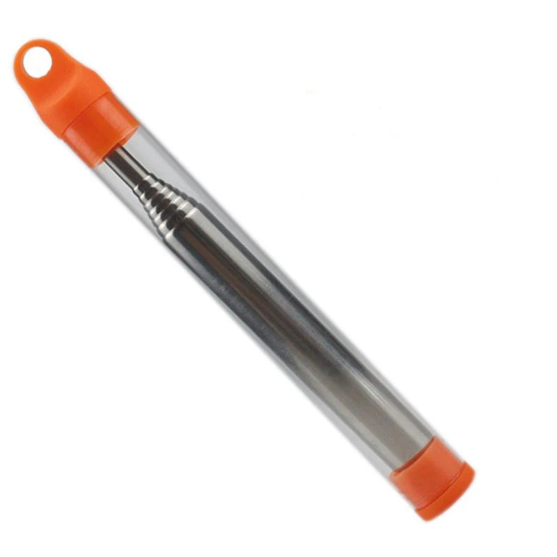 New Stainless Steel Fire Blowing Tube, Pocket Bellow Camping Fire-making Tool, Retractable Windproof Fire Blowing Stick Peaceful Pleasures Health and Wellness Orange