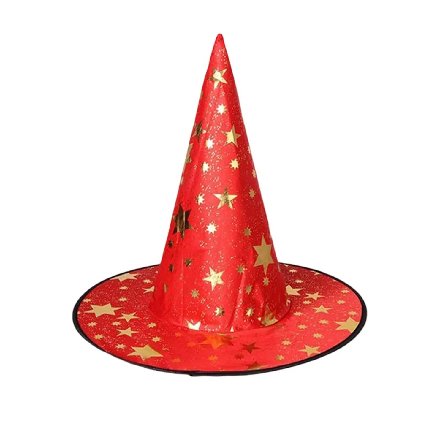 Halloween Hat Children Adult Masquerade Dress Up Magician Bronzing Wizard Pentagram Hat Halloween Party Witch Hat Favor Peaceful Pleasures Health and Wellness Red One Size