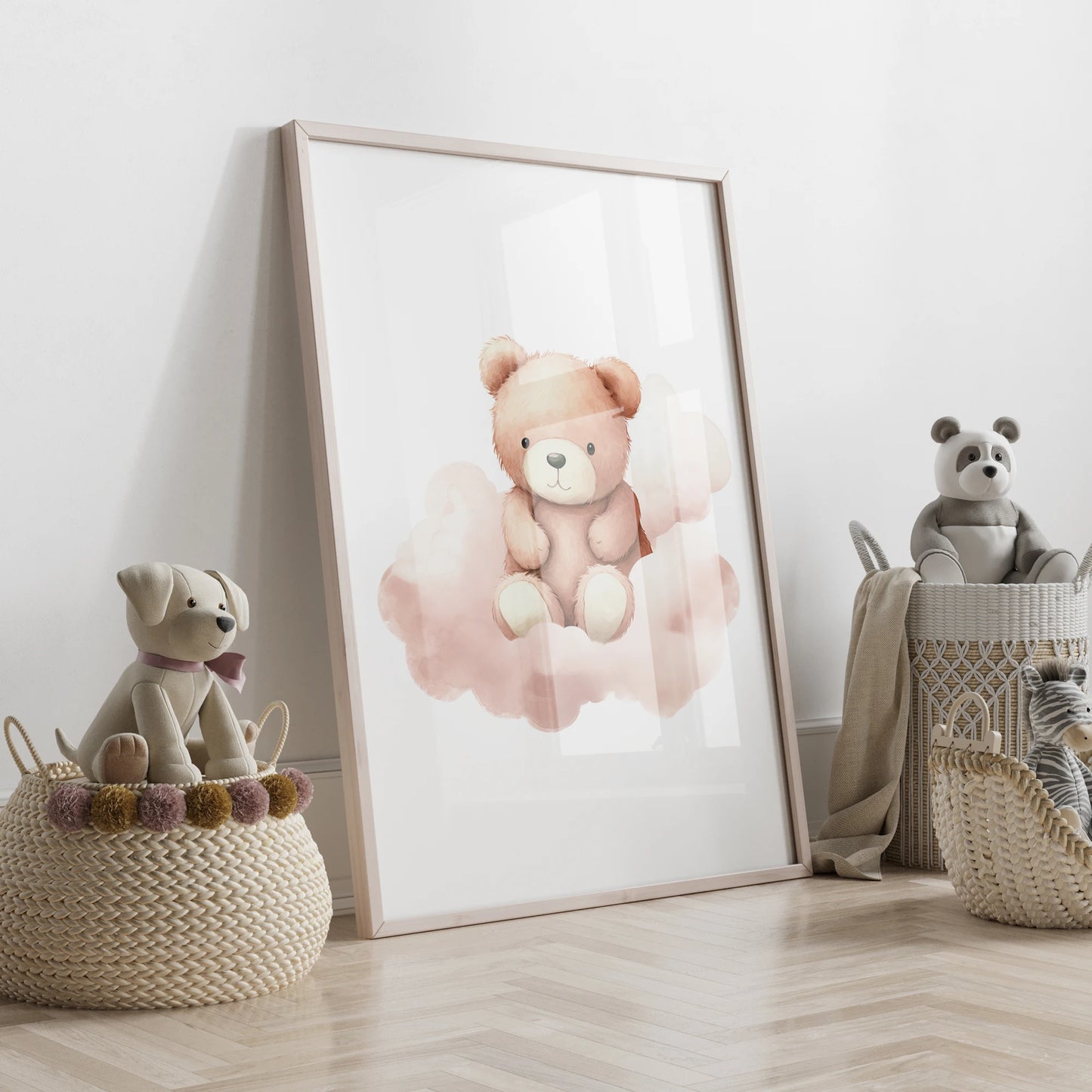 Pink Bear Series 3pcs Wall Art Prints Canvas Painting Poster Picture For Living Bedroom Kids Play Room Home Decor Peaceful Pleasures Health and Wellness G2554-3 21x30cm No Frame