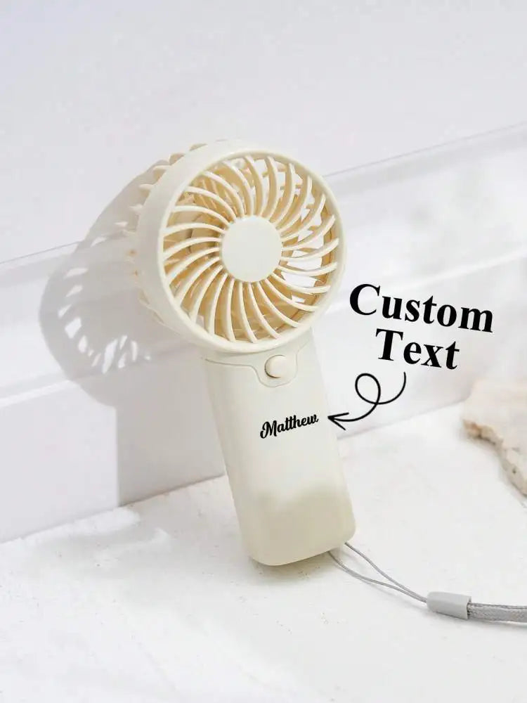 1pc Custom Mini Fan Summer Portable Fan Personalized Handheld Fan with Lanyard Gift for Mom Dad Him Her Birthday Valentine Peaceful Pleasures Health and Wellness white One size