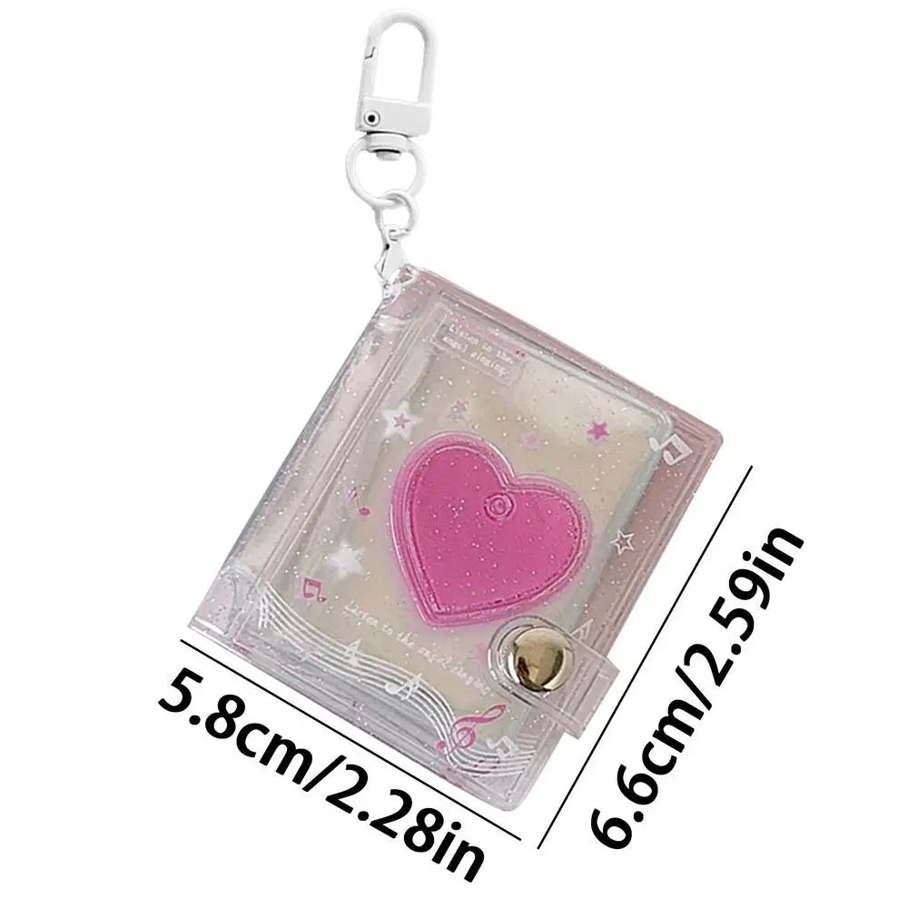 Mini Heart Keychain Photo Album – 24 Pocket PVC Picture Holder