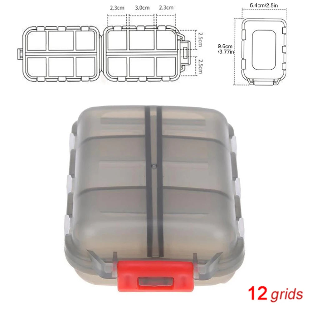 Tcare Portable Pill Case Folding Medicine Drugs Pills Capsule Tablet Container Boxs Plastic Empty Drug Organizer Pillbox Cases Peaceful Pleasures Health and Wellness Gray - 12 Grids