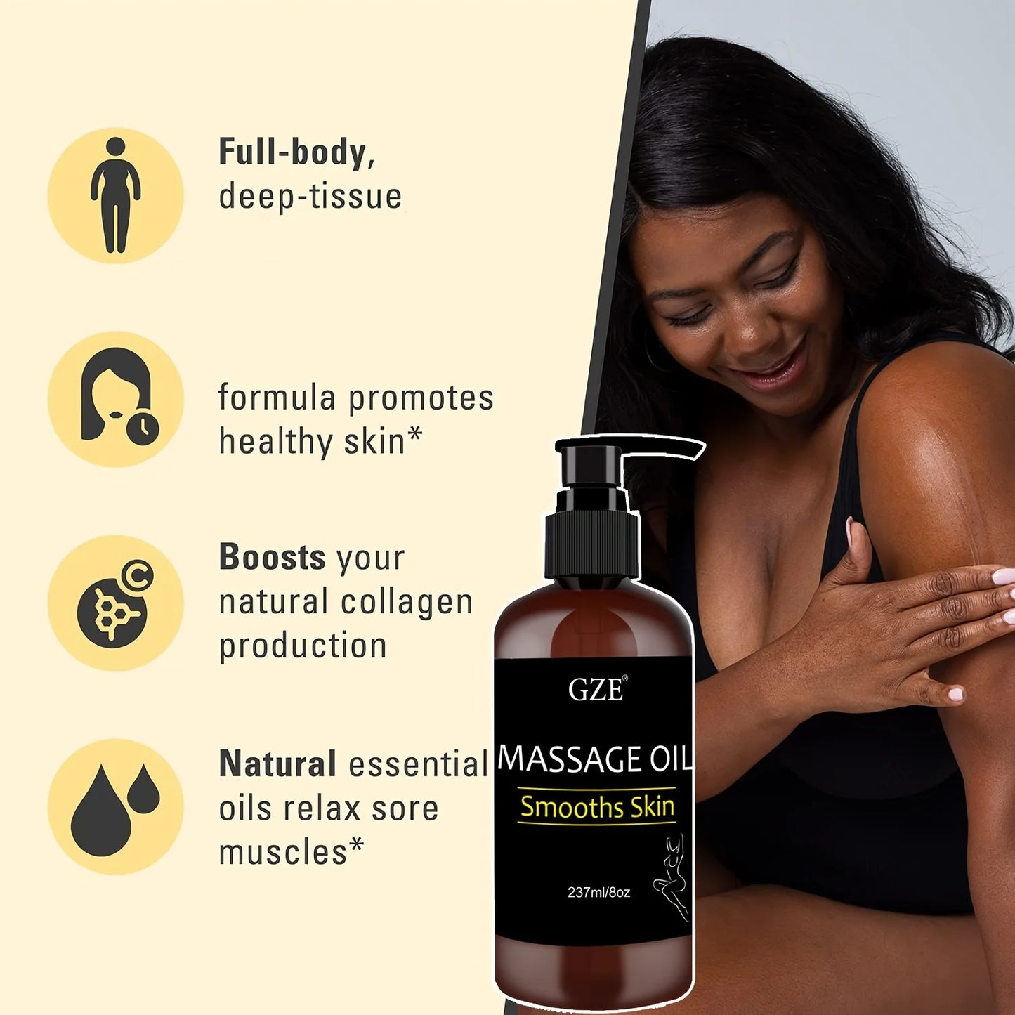GZE Collagen & Stem Cell Body Massage Oil – Firming Moisturizer