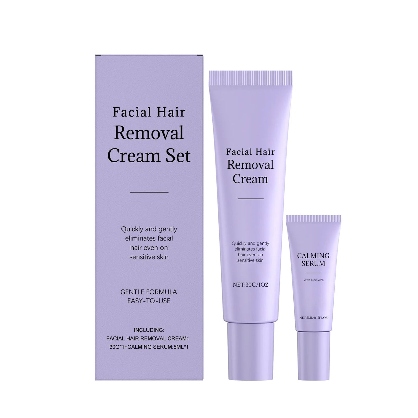 Women's Hair Removal Cream Set with Calming Face Essence