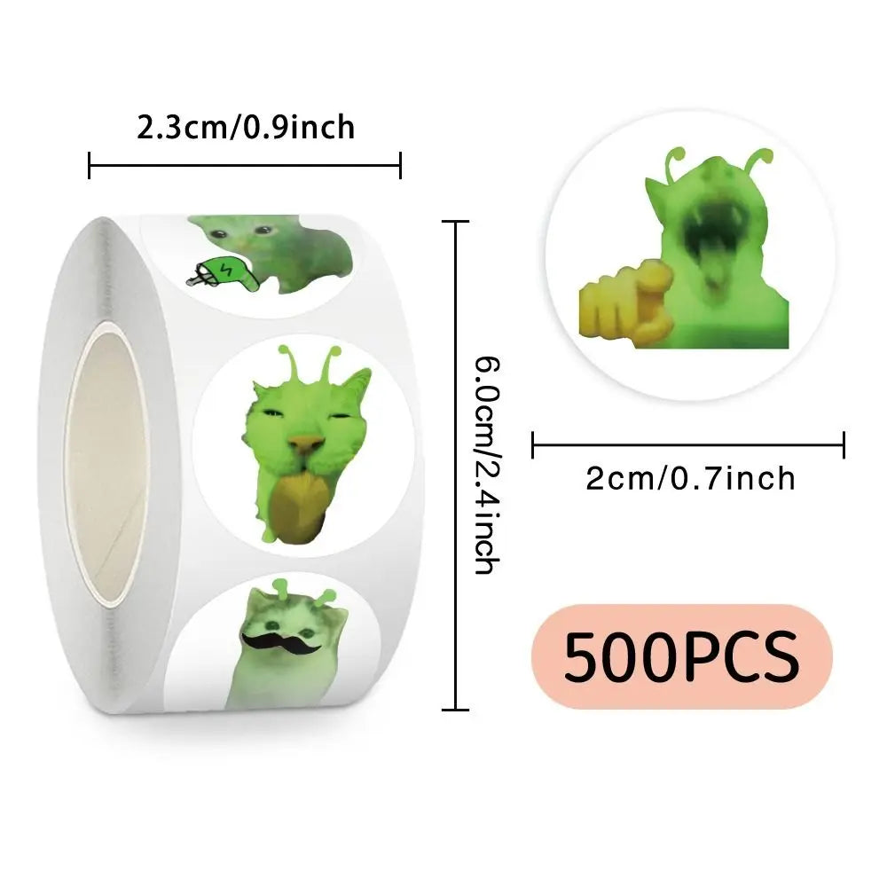 500Pcs Alien Cat Stickers Funny Design Quirky Style Funny Stickers Extraterrestrial Theme Waterproof Peaceful Pleasures Health and Wellness