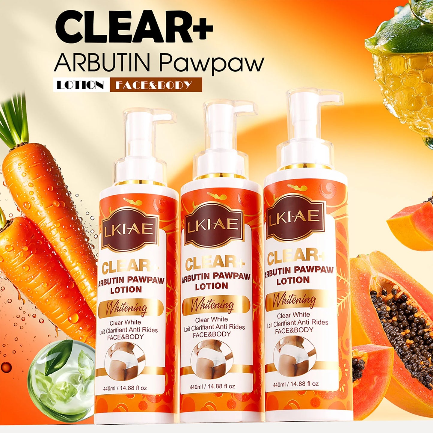 AILKE Arbutin Brightening Skincare Set – Vitamin C, Papaya & Carrot