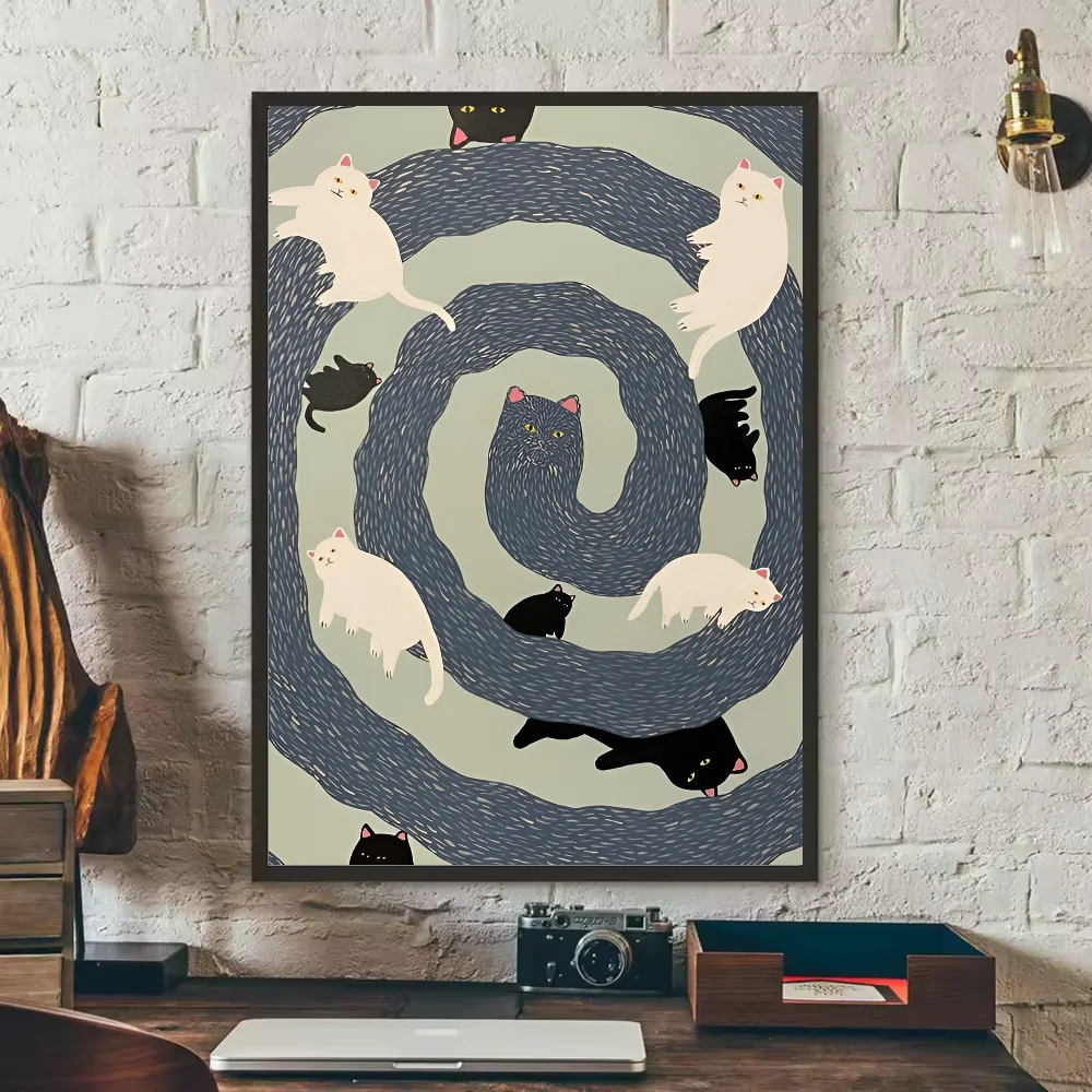 Funny Cute Cat Poster HD Waterproof Wall Art – Home Decor Wall Art Poster Peaceful Pleasures Health and Wellness