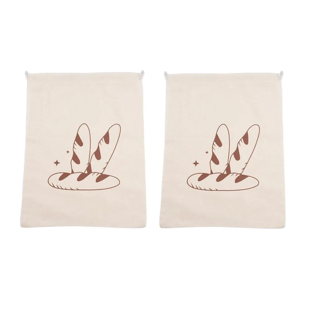 2-Pack Reusable Linen Bread Bags – Eco-Friendly Storage