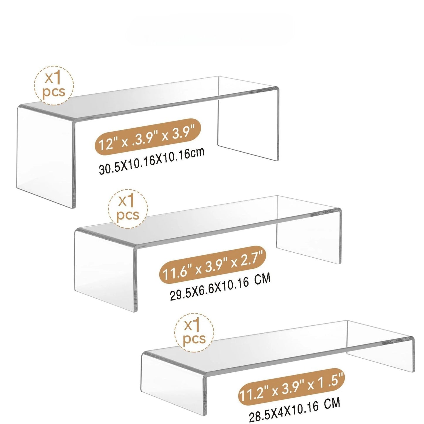 3/6/9Pcs Acrylic Display Stand Multifunctional Transparently Mini Model Storage Rack for Perfume Doll Jewelry Decor Organzier Peaceful Pleasures Health and Wellness L 3Pcs