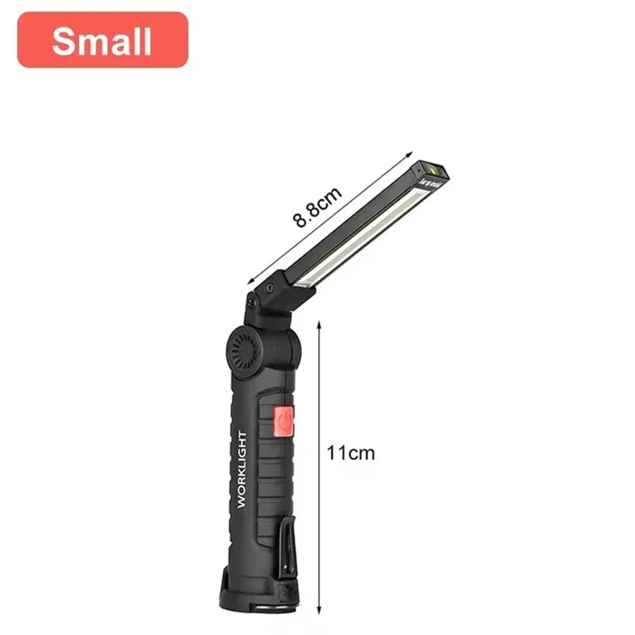 COB LED Rechargeable Flashlight – Magnetic Work Light & Torch