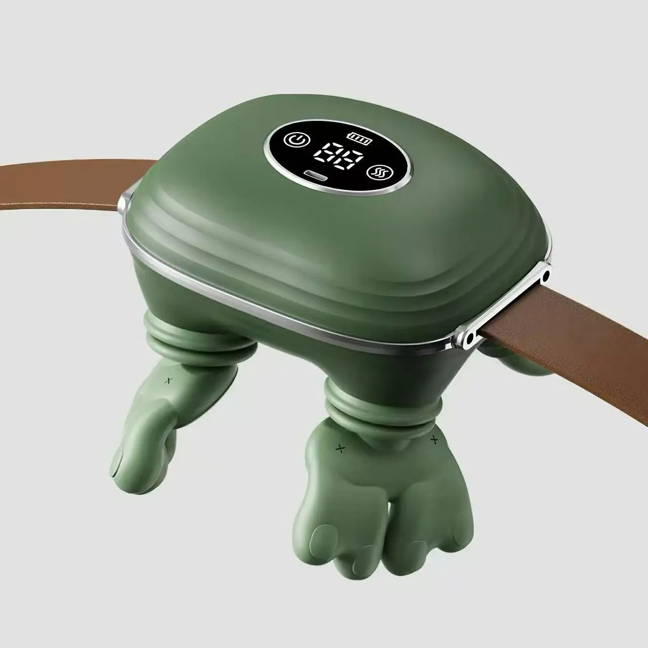 2026 New LCD Display 4D Simulated Hand Shoulder Neck Massager Cervical Massager for Trapezius Muscle Neck Massage Birthday Gift Peaceful Pleasures Health and Wellness Olive Green