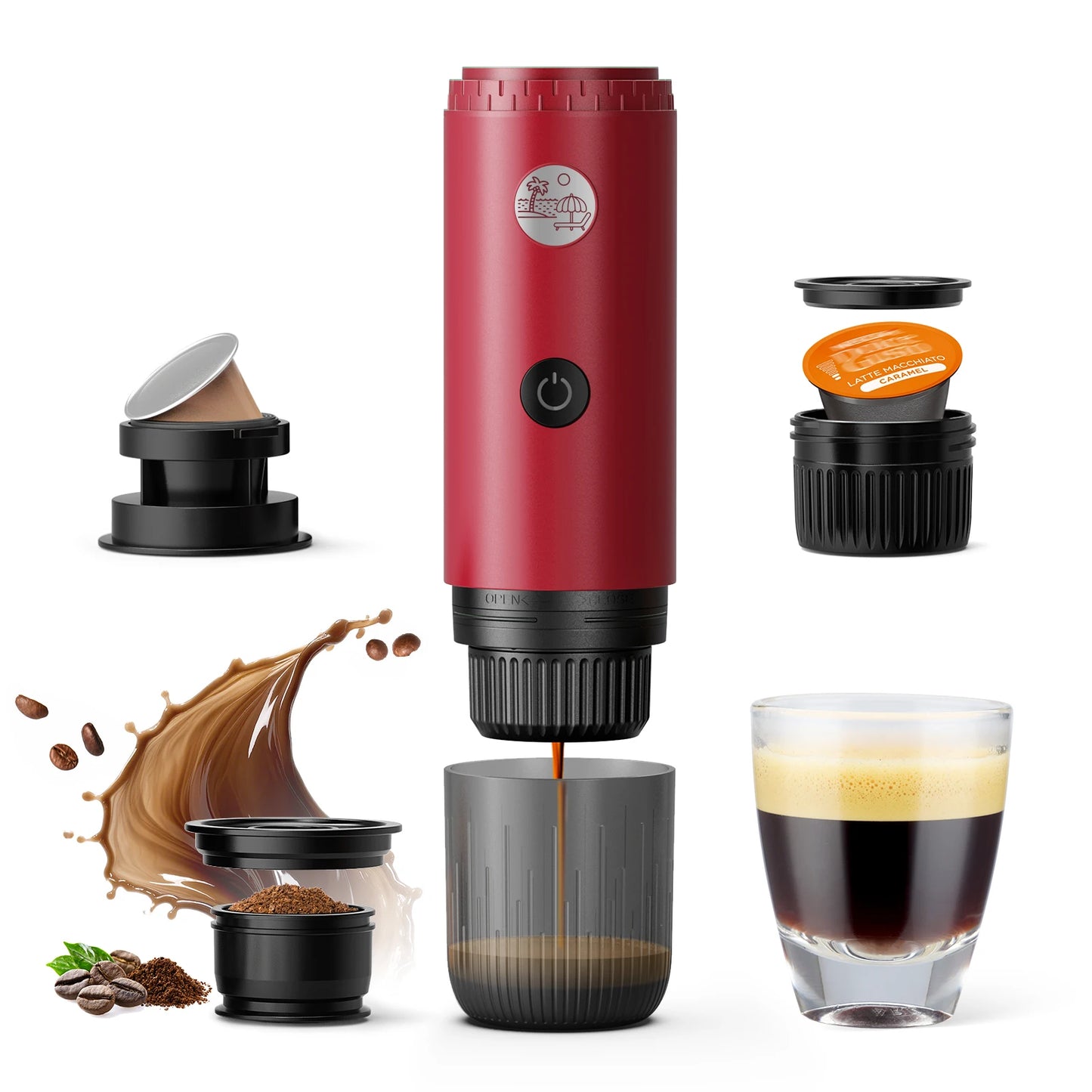 3-in-1 Portable Espresso Machine | USB-C Self-Heating Travel Coffee