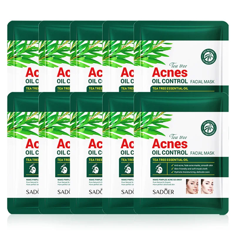 SADOER Tea Tree Acne Face Mask – Oil Control & Moisturizing