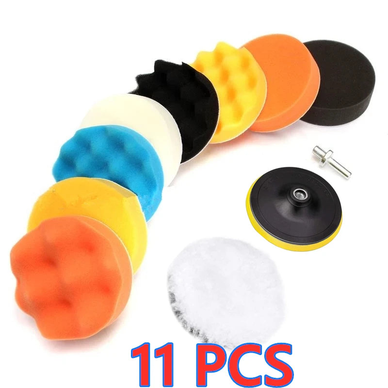 Car Polishing Sponge Pad Kit – Foam Buffer for Auto & Moto Peaceful Pleasures Health and Wellness 11pcs