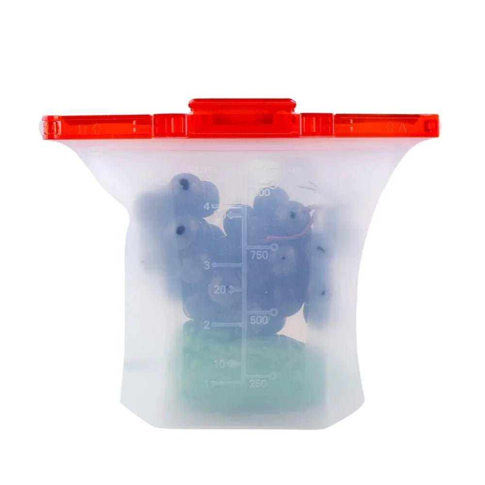 1000ml Reusable Silicone Food Storage Bag – Leakproof Seal