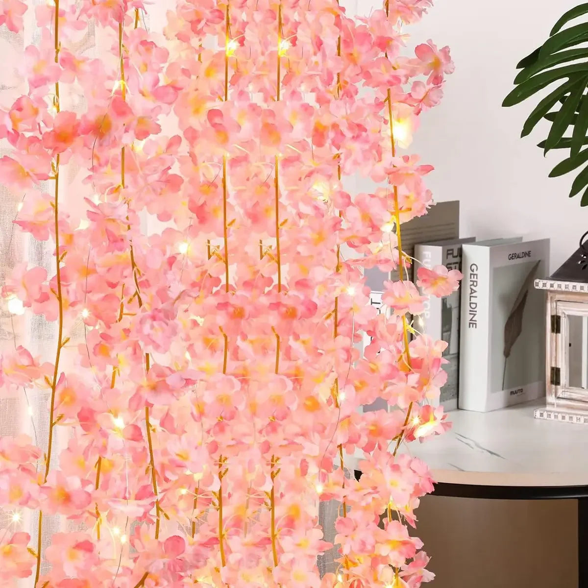 Pink Cherry Blossom LED Fairy Lights – Wedding & Party Decor