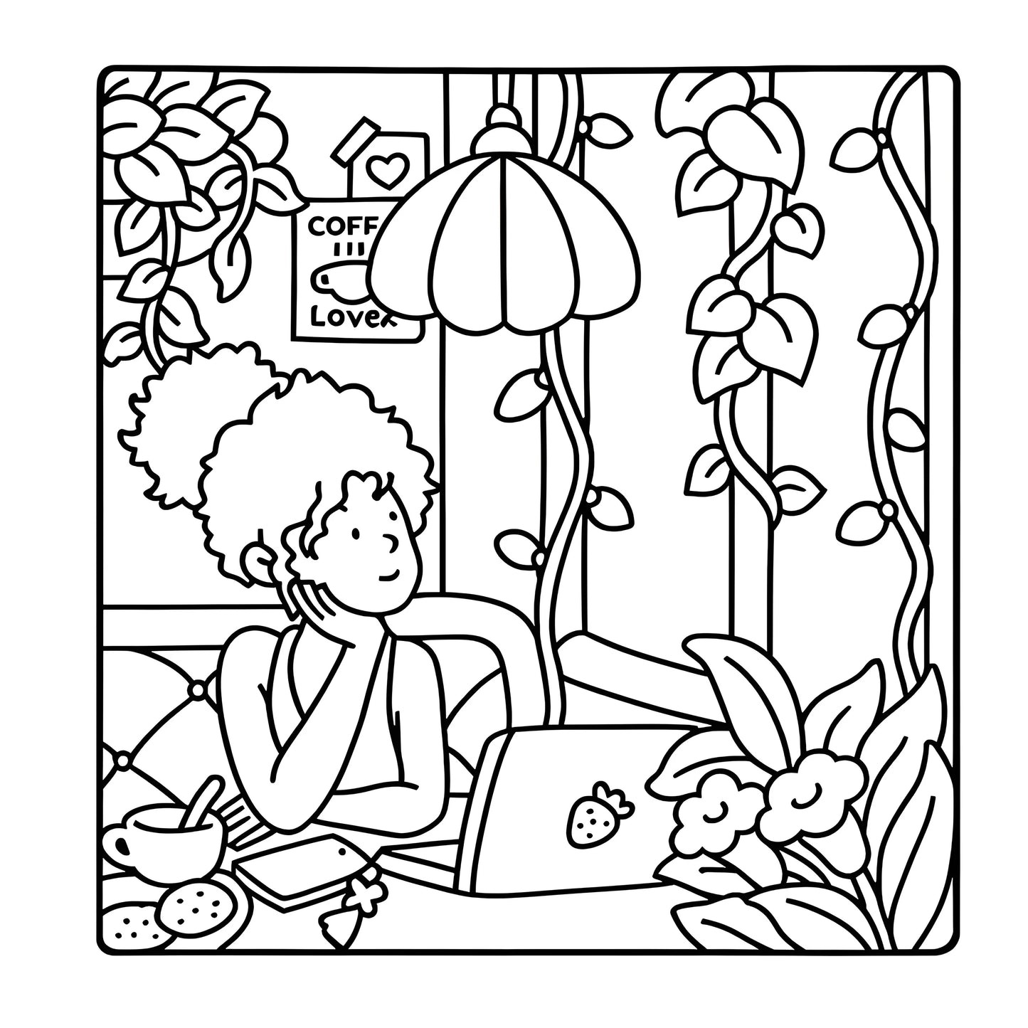 COZY GIRL FRIENDS Bold-easy Patterns Coloring Book Adults Cute