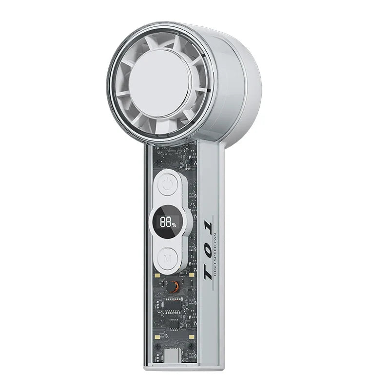 Portable USB Rechargeable Handheld Fan with LED Display