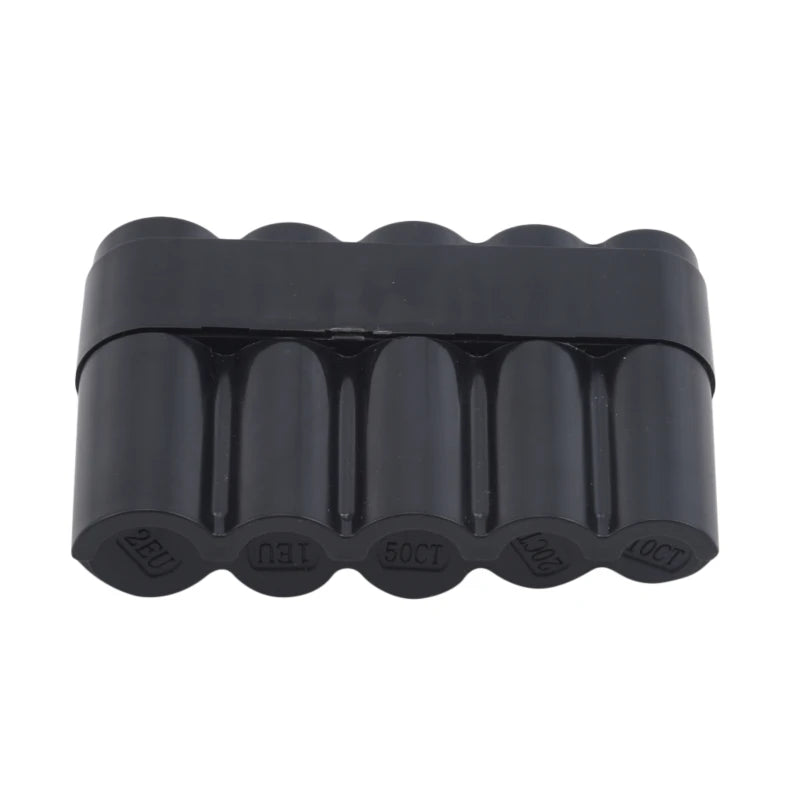 Coin Box Plastics Small Change Euro Multi Layer Stacking High-capacity Convenient Practical and User-friendly Storage Box Peaceful Pleasures Health and Wellness 2pcs black