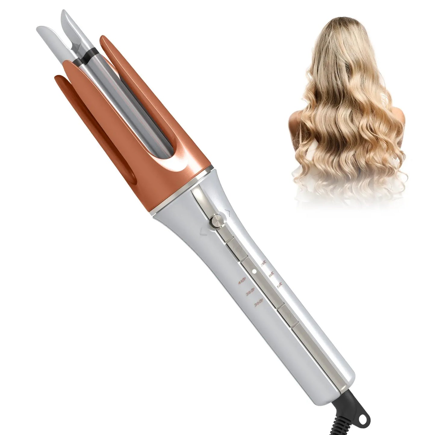 Auto Rotating Hair Curler 3 grades temperature Ceramic Fast Heat Constant Temperature Styling Hair Curler 33mm Wave Curling Iron Peaceful Pleasures Health and Wellness