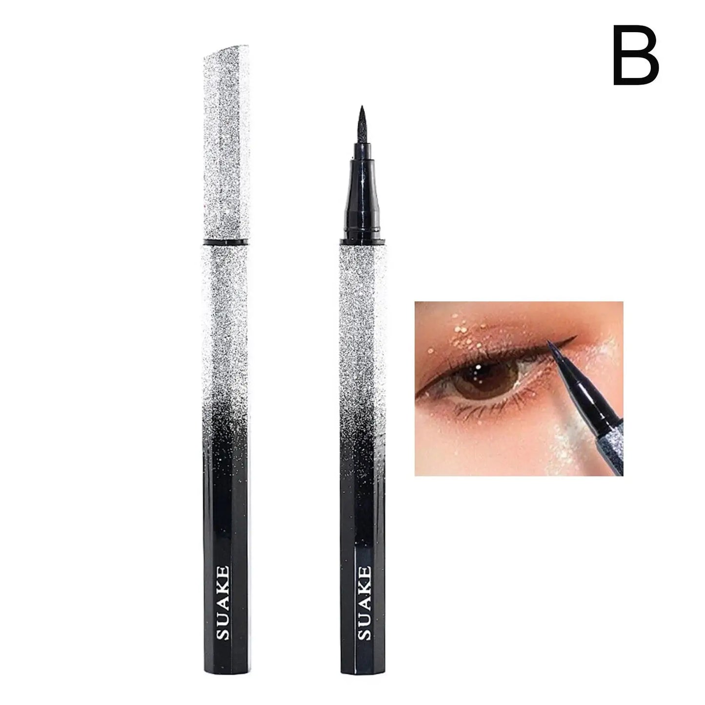 Dual-Tip Waterproof Liquid Eyeliner Pen – Black & Brown