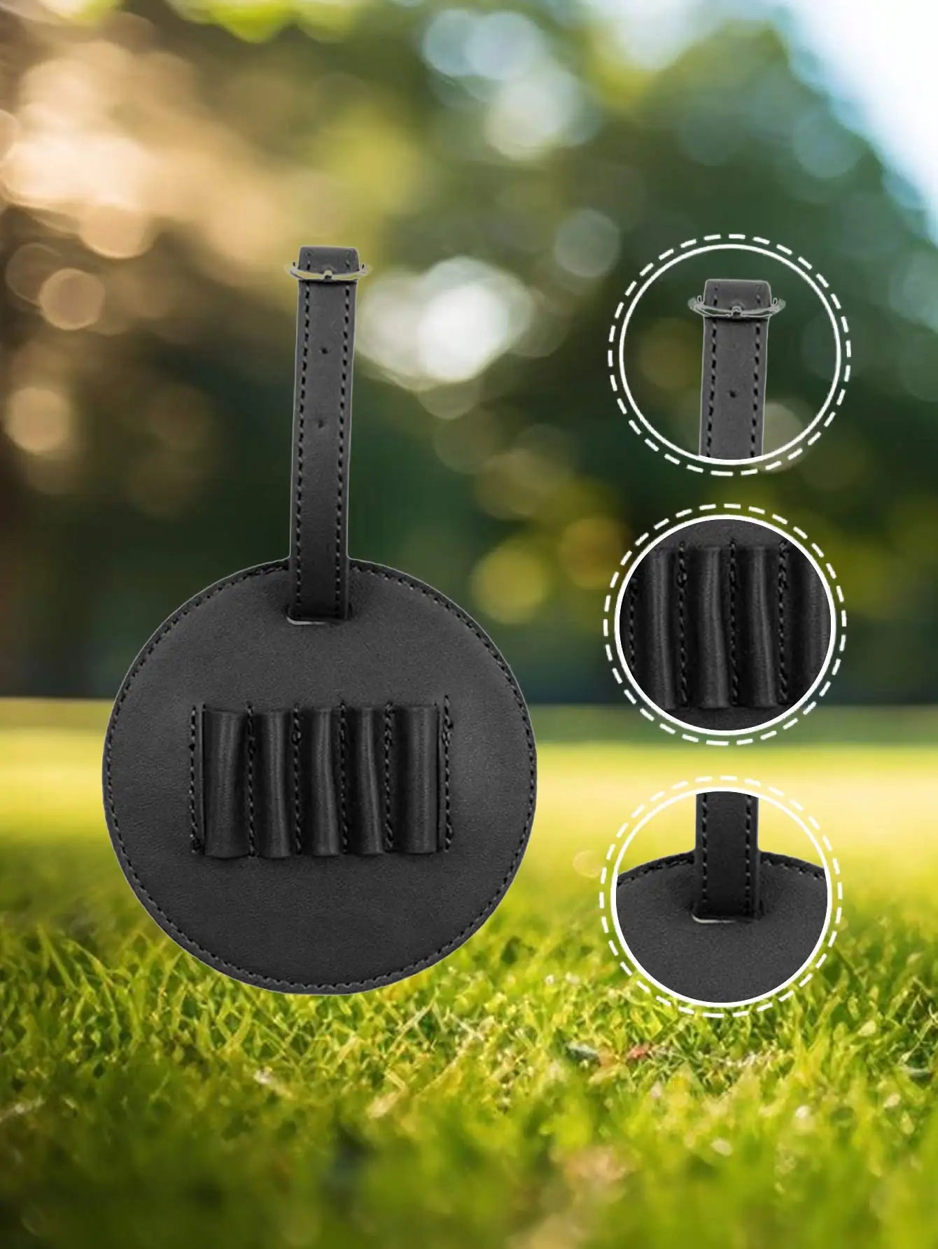 Custom Name Leather Golf Bag Tag Golf Tee Holder Personalized Golf Gift for Dad Boyfriend Groomsman Black Brown Golf Accessories Peaceful Pleasures Health and Wellness